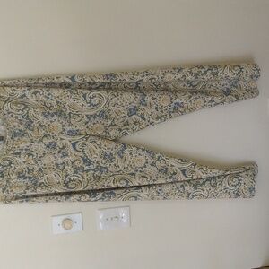 blue paisley palazzo summer casual elastic waist pants extra large beachy